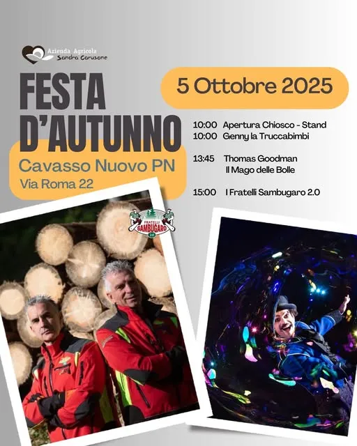 Festa d’Autunno Ottobre 2025 a Cavasso Nuovo Festa d’Autunno Ottobre 2025 a Cavasso Nuovo