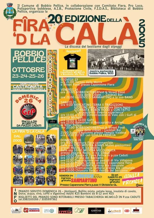 Fîra ’d la Calà Ottobre 2025 a Bobbio Pellice Fîra ’d la Calà Ottobre 2025 a Bobbio Pellice