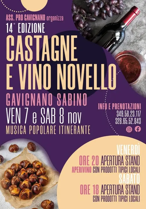 “Castagne e Vino Novello” Novembre 2025 a Gavignano Sabino “Castagne e Vino Novello” Novembre 2025 a Gavignano Sabino