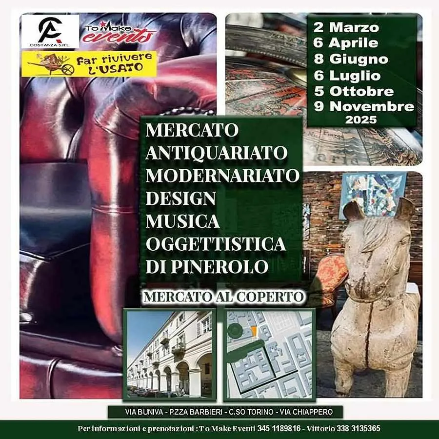 Mercato dell’Antiquariato e Modernariato di Pinerolo 2025 Mercato dell’Antiquariato e Modernariato di Pinerolo 2025