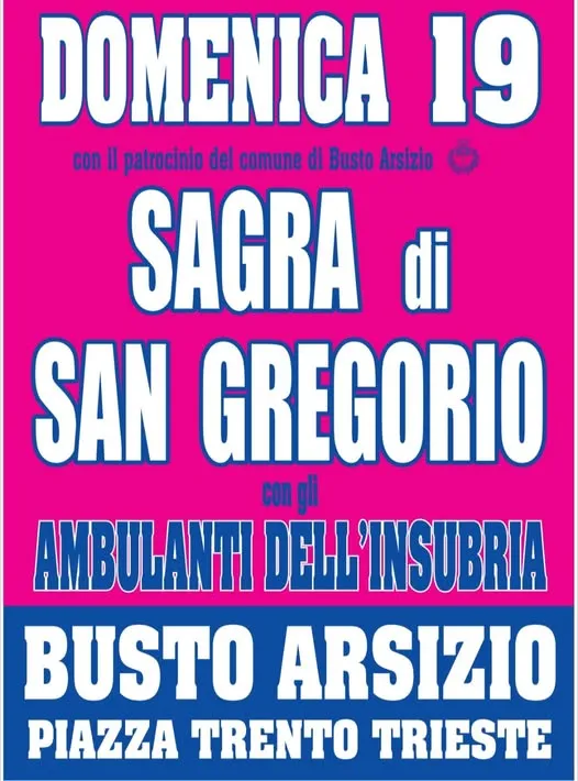 Sagra di San Gregorio Ottobre 2025 a Busto Arsizio Sagra di San Gregorio Ottobre 2025 a Busto Arsizio