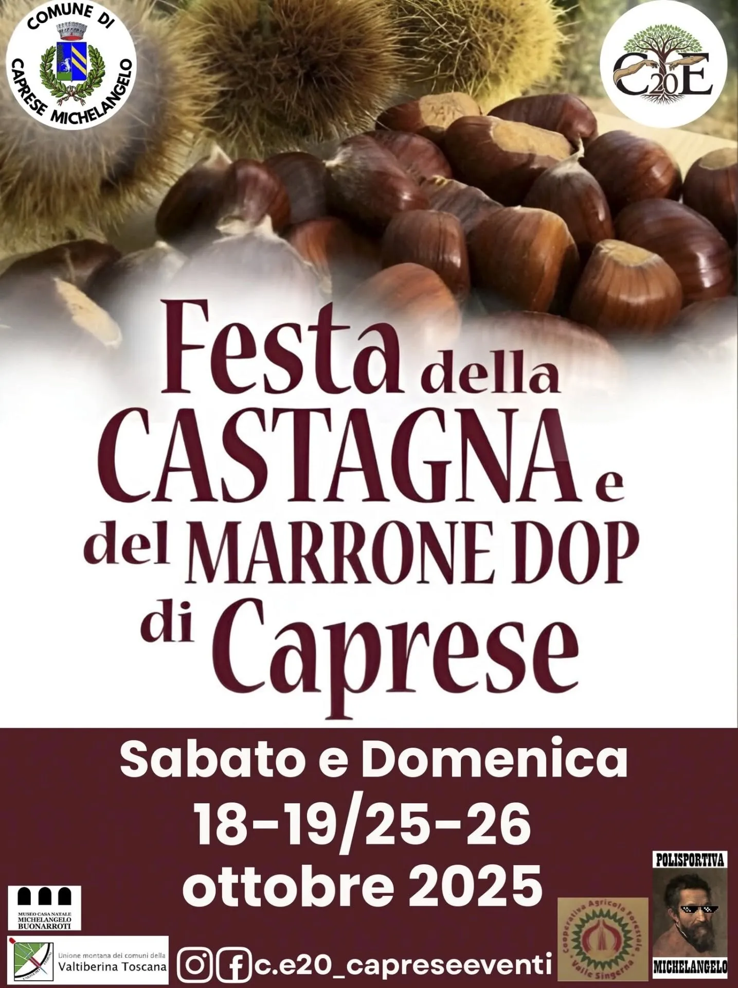 Festa della Castagna e del Marrone DOP di Caprese Michelangelo Ottobre 2025 Festa della Castagna e del Marrone DOP di Caprese Michelangelo Ottobre 2025