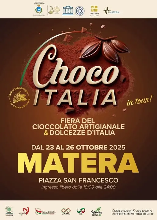 Choco Italia in Tour Ottobre 2025 a Matera Choco Italia in Tour Ottobre 2025 a Matera