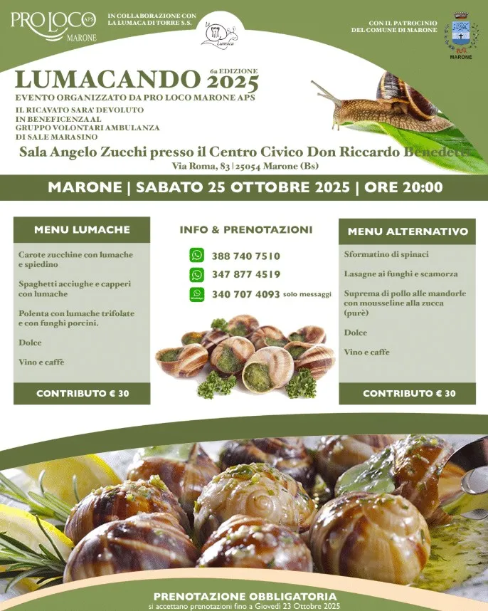 Lumacando Ottobre 2025 a Marone Lumacando Ottobre 2025 a Marone