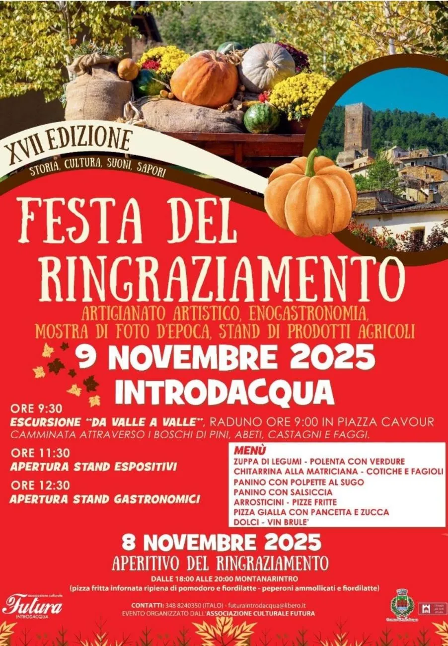 Festa del Ringraziamento Novembre 2025 a Introdacqua Festa del Ringraziamento Novembre 2025 a Introdacqua