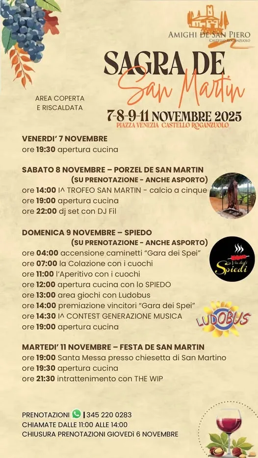 Sagra de San Martin Novembre 2025 a Castello Roganzuolo Sagra de San Martin Novembre 2025 a Castello Roganzuolo
