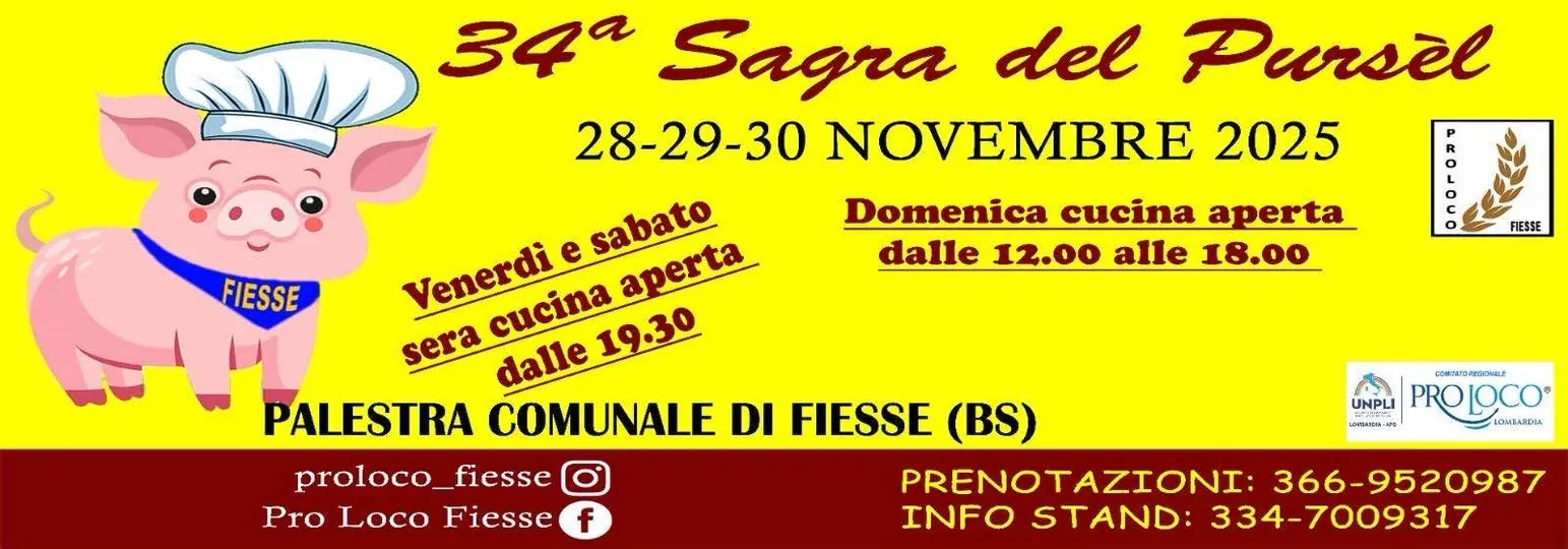 Sagra del Pursèl Novembre 2025 a Fiesse Sagra del Pursèl Novembre 2025 a Fiesse