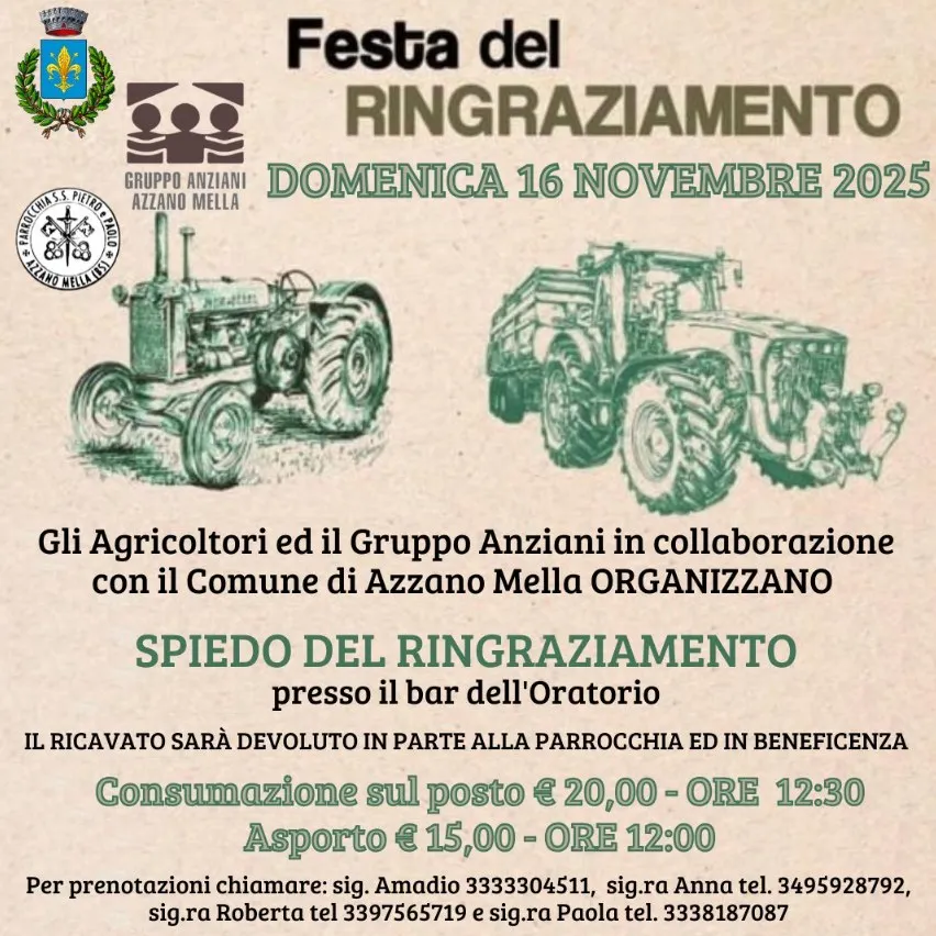 Festa del Ringraziamento di Azzano Mella Novembre 2025 Festa del Ringraziamento di Azzano Mella Novembre 2025