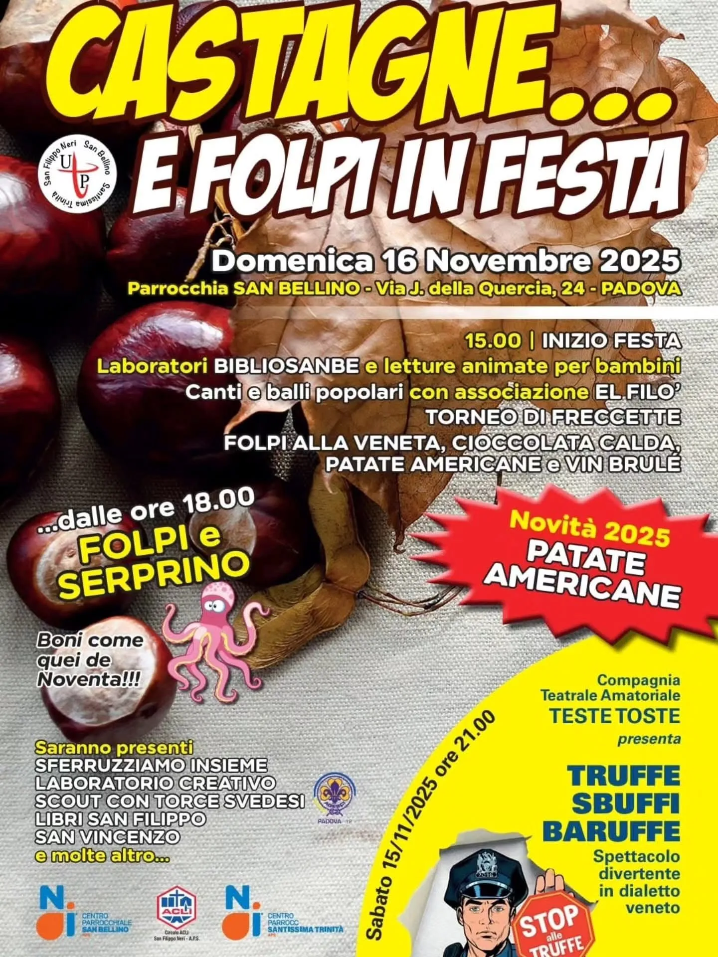 Castagne e Folpi in Festa Novembre 2025 a Padova Castagne e Folpi in Festa Novembre 2025 a Padova
