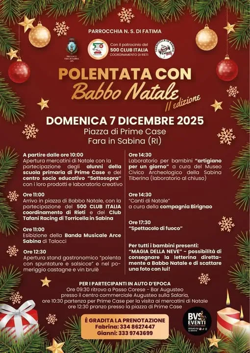 Polentata con Babbo Natale 2025 a Fara In Sabina Polentata con Babbo Natale 2025 a Fara In Sabina