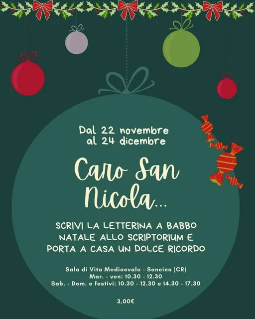 “Caro San Nicola…” Novembre 2025 a Soncino “Caro San Nicola…” Novembre 2025 a Soncino