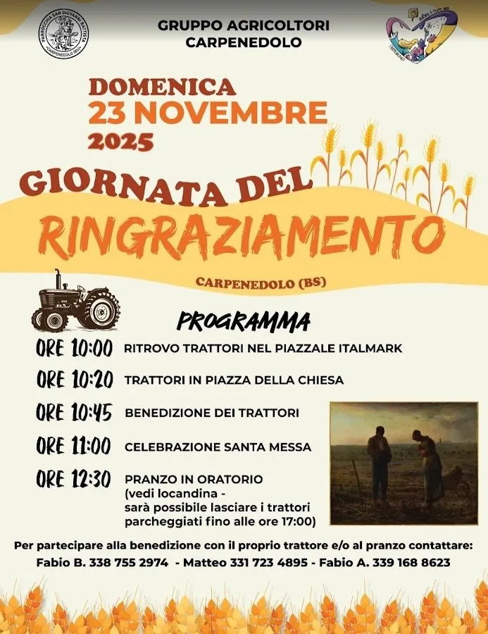 Giornata del Ringraziamento Novembre 2025a Carpenedolo Giornata del Ringraziamento Novembre 2025a Carpenedolo