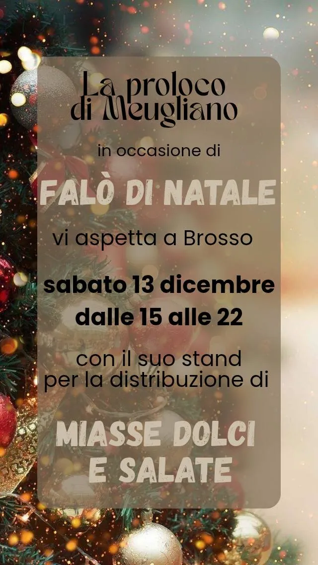 Falò di Natale 2025 a Brosso Falò di Natale 2025 a Brosso
