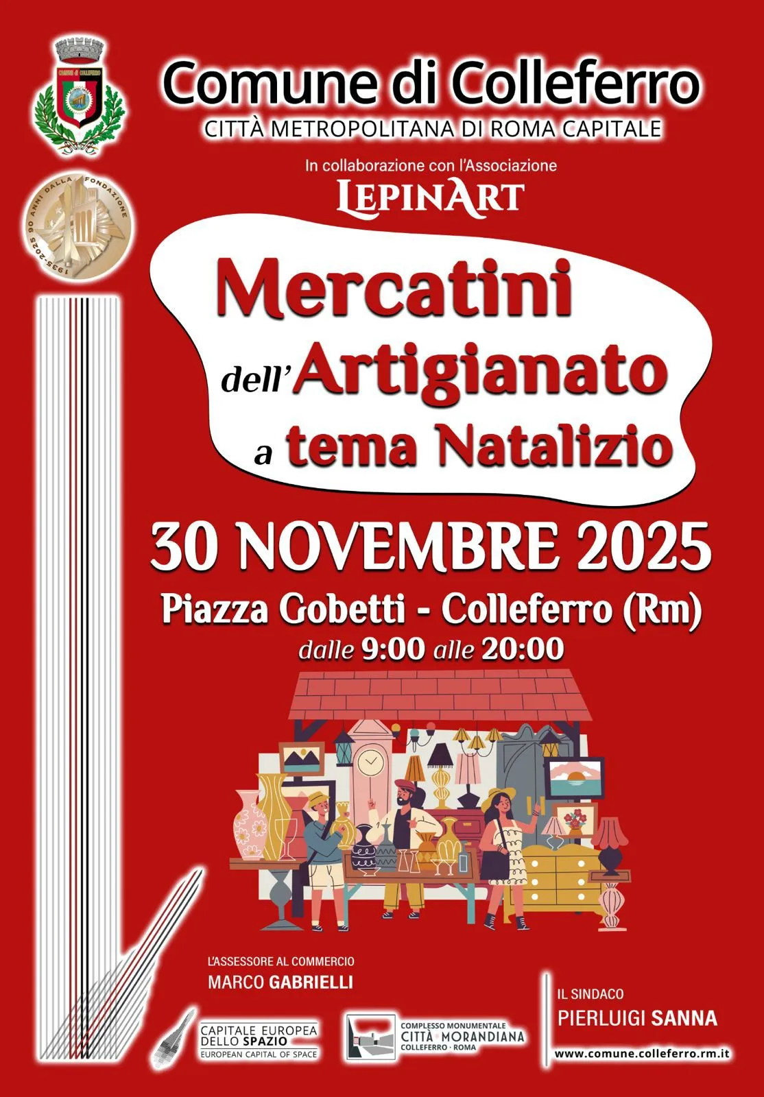 Mercatini dell’Artigianato Dicembre 2025 a Tema Natalizio a Colleferro Mercatini dell’Artigianato Dicembre 2025 a Tema Natalizio a Colleferro