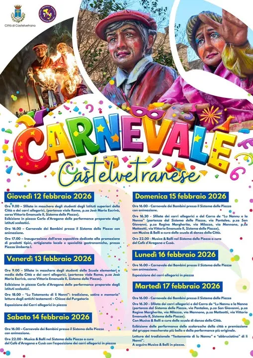Carnevale Castelvetranese 2026: sfilate, cartapesta e folklore in Sicilia Carnevale Castelvetranese 2026: sfilate, cartapesta e folklore in Sicilia