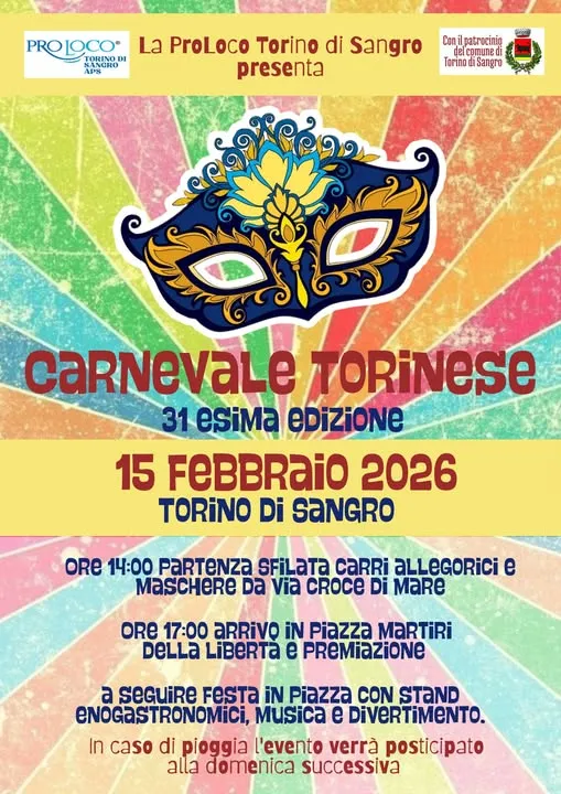 Carnevale Torinese 2026: 31ª edizione tra tradizione e folklore in Abruzzo Carnevale Torinese 2026: 31ª edizione tra tradizione e folklore in Abruzzo
