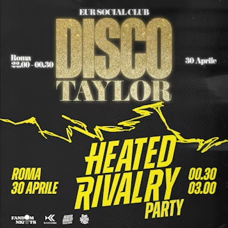 Disco Taylor + Heated Rivalry Party 2026: le date del tour in Italia Disco Taylor + Heated Rivalry Party 2026: le date del tour in Italia