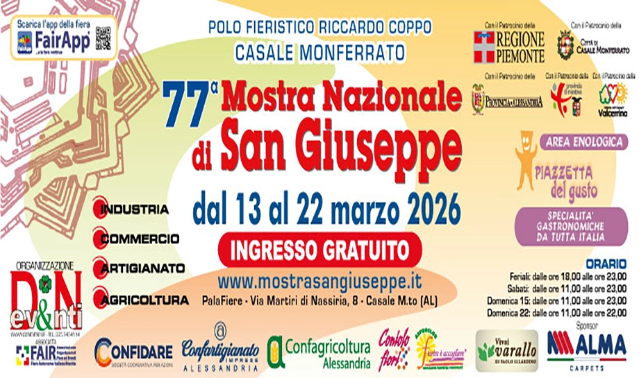 77ª Mostra Nazionale di San Giuseppe: Eccellenze a Casale Monferrato 77ª Mostra Nazionale di San Giuseppe: Eccellenze a Casale Monferrato