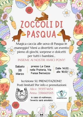 Zoccoli di Pasqua a Bernezzo: caccia alle uova nel maneggio La Casa nella Prateria