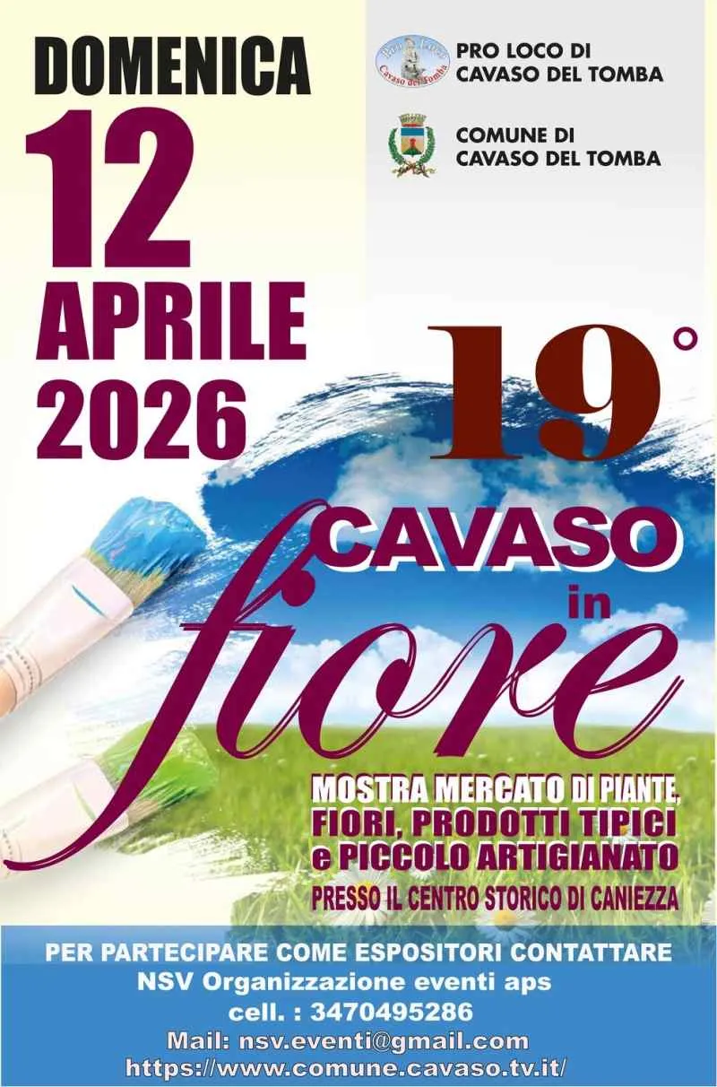 Cavaso in Fiore 2026: mostra mercato di piante e artigianato nel borgo di Caniezza Cavaso in Fiore 2026: mostra mercato di piante e artigianato nel borgo di Caniezza