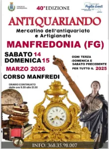 Antiquariando a Manfredonia: 40ª edizione tra storia e artigianato Antiquariando a Manfredonia: 40ª edizione tra storia e artigianato