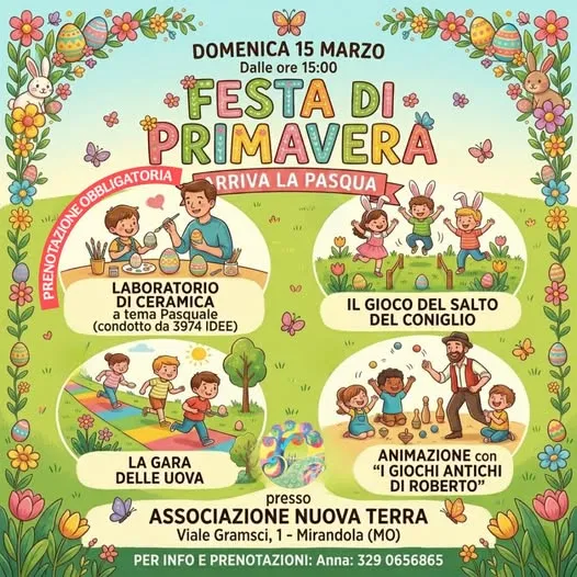 Festa di Primavera a Mirandola: un pomeriggio tra creatività e gioco Festa di Primavera a Mirandola: un pomeriggio tra creatività e gioco