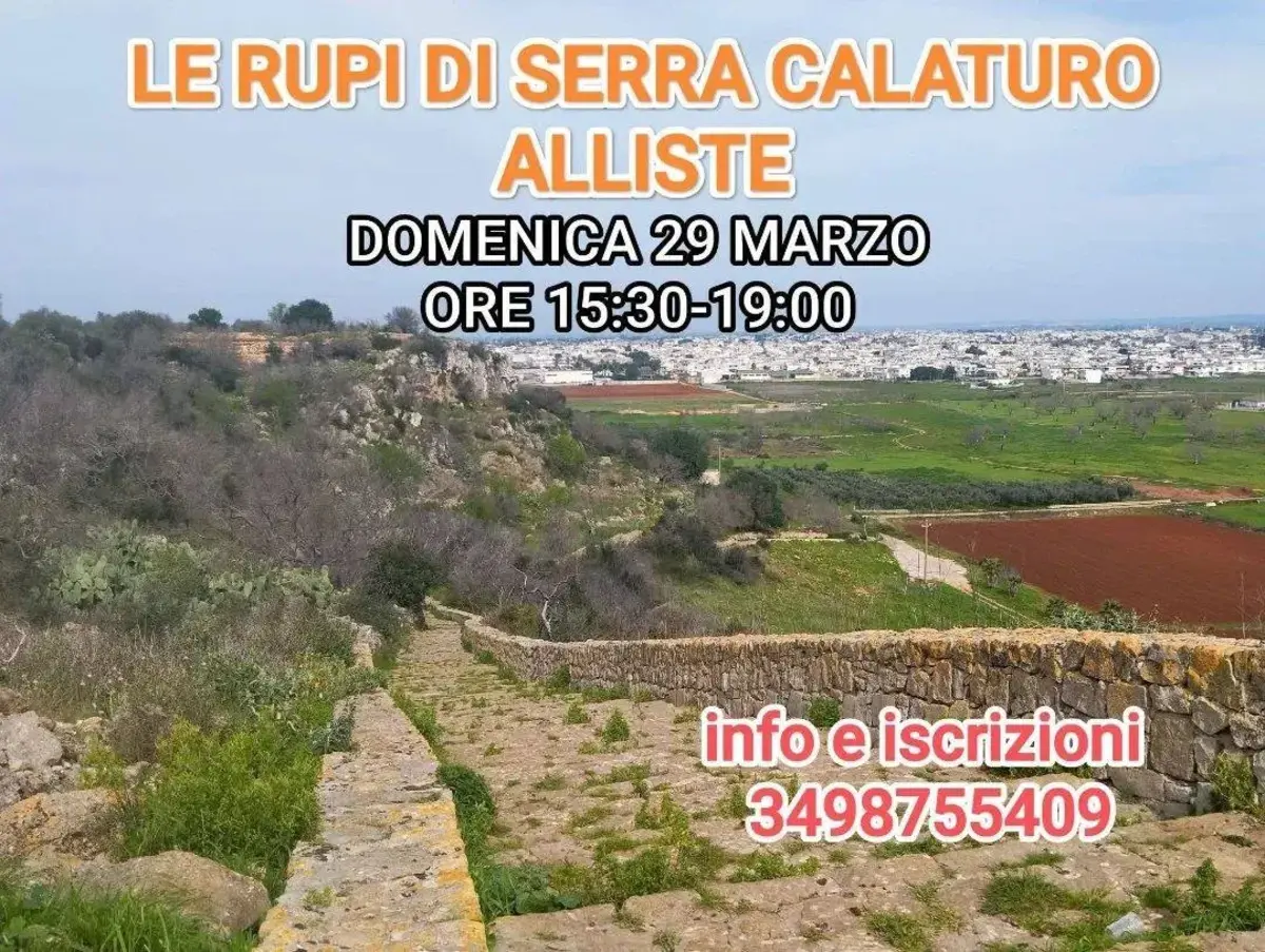 Escursione guidata alle Rupi di Serra Calaturo ad Alliste: 29 marzo 2026 Escursione guidata alle Rupi di Serra Calaturo ad Alliste: 29 marzo 2026