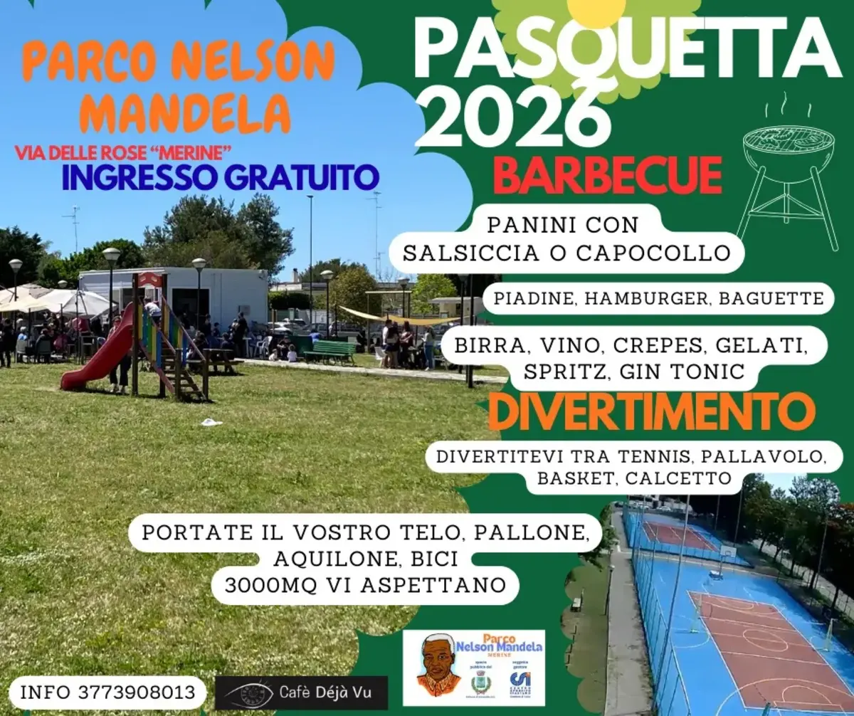 Pasquetta 2026 al Parco Nelson Mandela di Merine: sport e natura Pasquetta 2026 al Parco Nelson Mandela di Merine: sport e natura