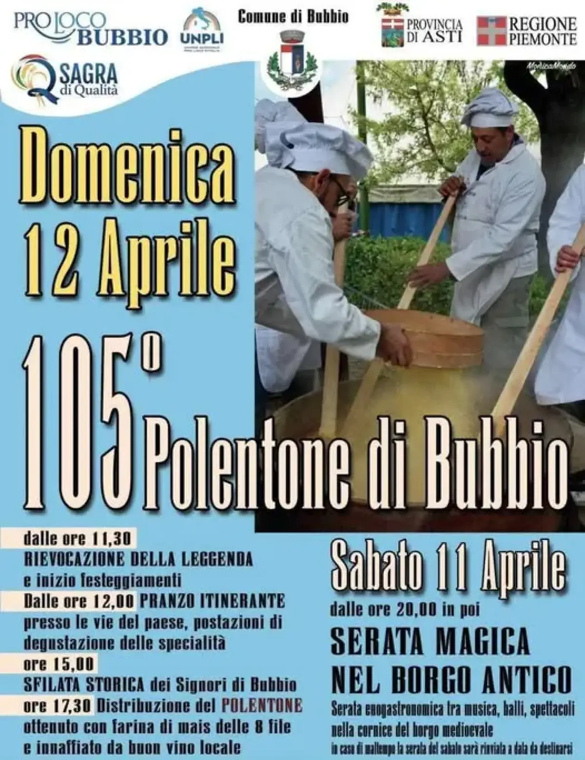 Polentone di Bubbio 2026: centocinque anni di tradizione gastronomica Polentone di Bubbio 2026: centocinque anni di tradizione gastronomica