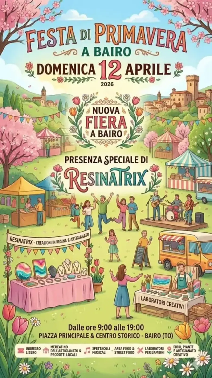 Festa di Primavera a Bairo 2026: artigianato e natura nel Canavese Festa di Primavera a Bairo 2026: artigianato e natura nel Canavese