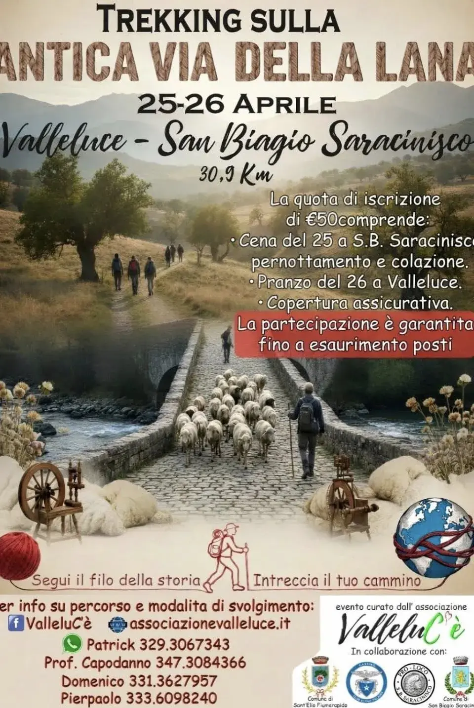 Trekking sull’Antica Via della Lana: escursione storica tra Valleluce e San Biagio Trekking sull’Antica Via della Lana: escursione storica tra Valleluce e San Biagio
