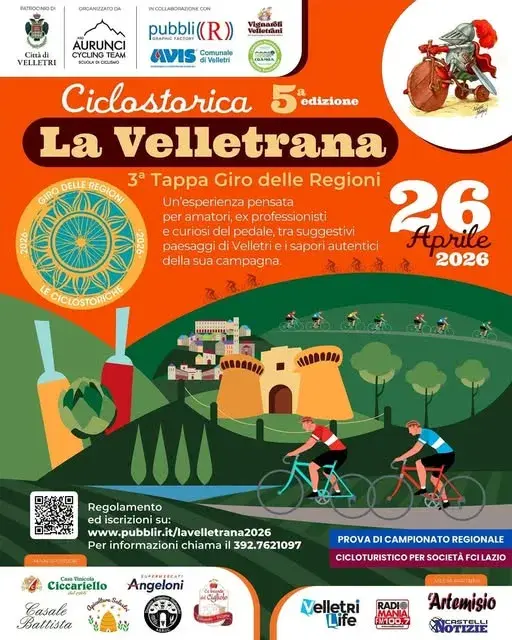 La Velletrana 2026: ciclismo d'epoca tra storia e paesaggi del Lazio La Velletrana 2026: ciclismo d'epoca tra storia e paesaggi del Lazio