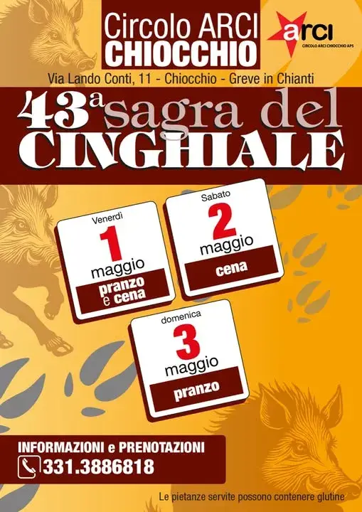 43ª Sagra del Cinghiale di Chiocchio: tradizione gastronomica nel cuore del Chianti 43ª Sagra del Cinghiale di Chiocchio: tradizione gastronomica nel cuore del Chianti
