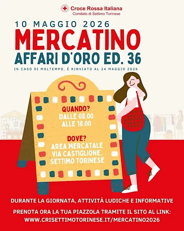 Mercatino Affari d’Oro 2026: Sostenibilità e Solidarietà a Settimo Torinese Mercatino Affari d’Oro 2026: Sostenibilità e Solidarietà a Settimo Torinese
