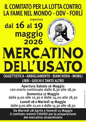 Mercatino dell'Usato 2026 a Forl&igrave;: solidariet&agrave; e consumo consapevole
