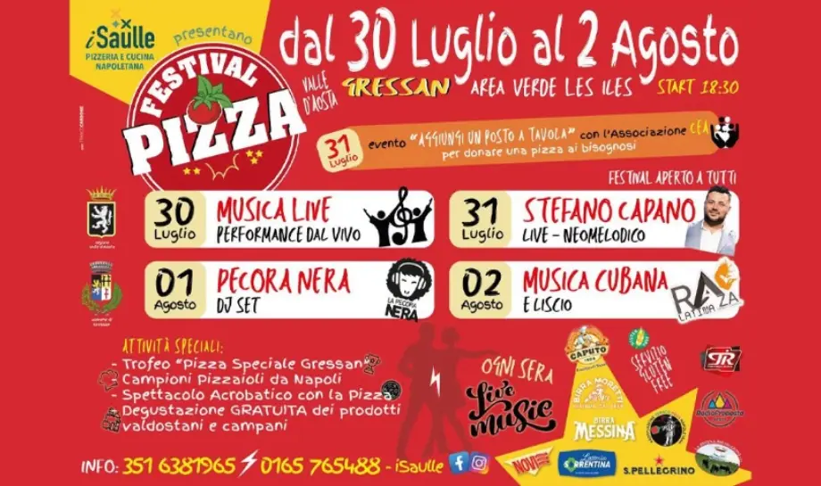 Festival della Pizza a Gressan: incontro tra tradizioni gastronomiche Festival della Pizza a Gressan: incontro tra tradizioni gastronomiche