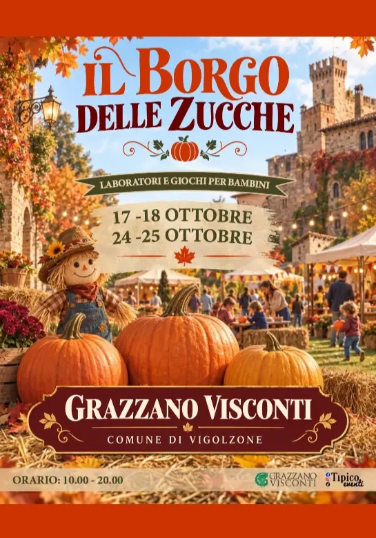 Das Kürbisdorf in Grazzano Visconti: herbstliche Atmosphäre Das Kürbisdorf in Grazzano Visconti: herbstliche Atmosphäre